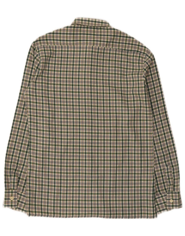 chemise en flanelle vintage pour hommes petit polyester à carreaux verts