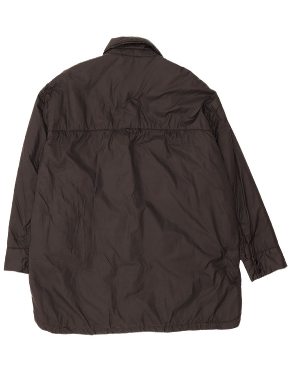Zara Damen-Windbreaker-Mantel UK 14 Mittelschwarzes Polyester