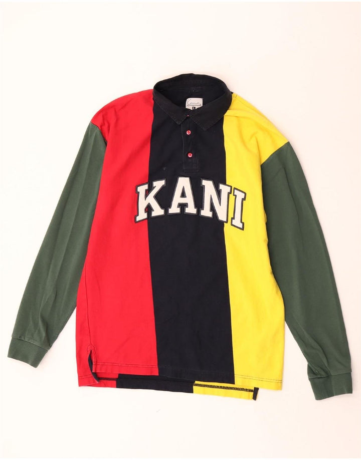 Karl Kani Mens Graphic Polo Shirt Large Multicoloured Colourblock
