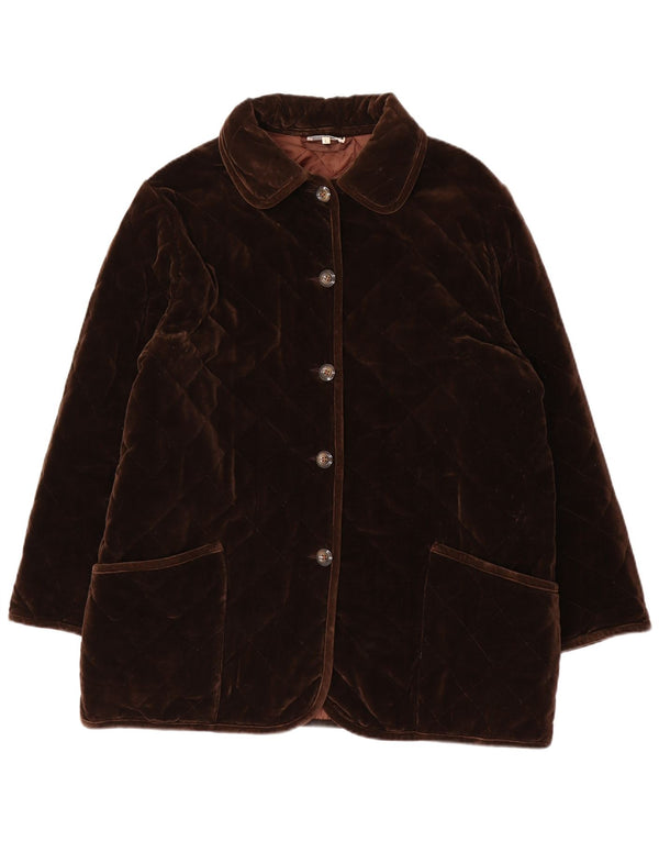 Luisa Spagnoli Veste matelassée surdimensionnée pour femme UK 16 Grand coton marron