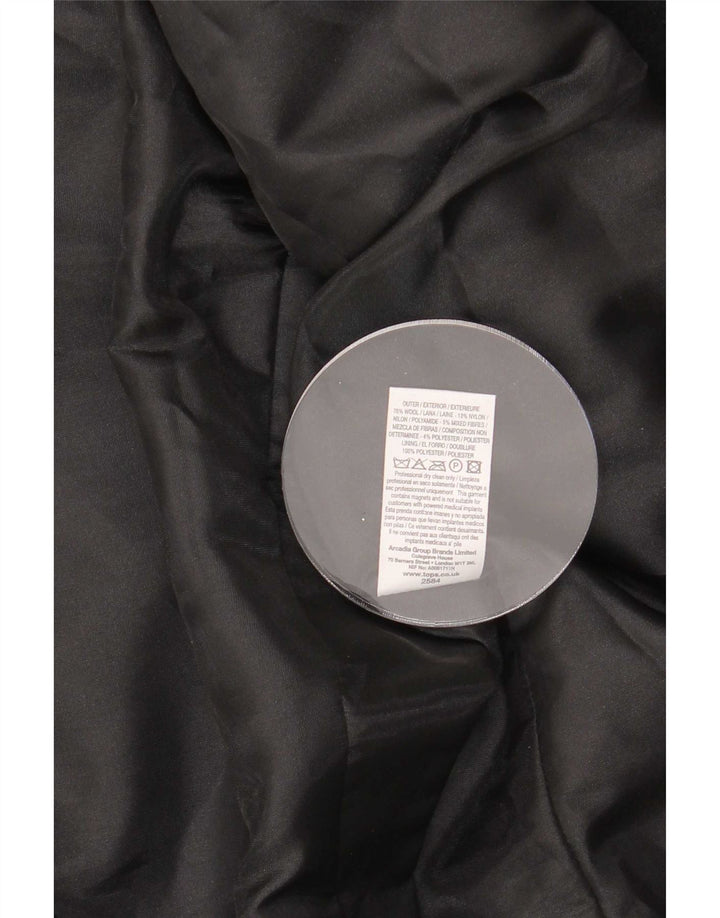 Topshop Veste Blazer Femme UK 12 Laine Noir Moyen