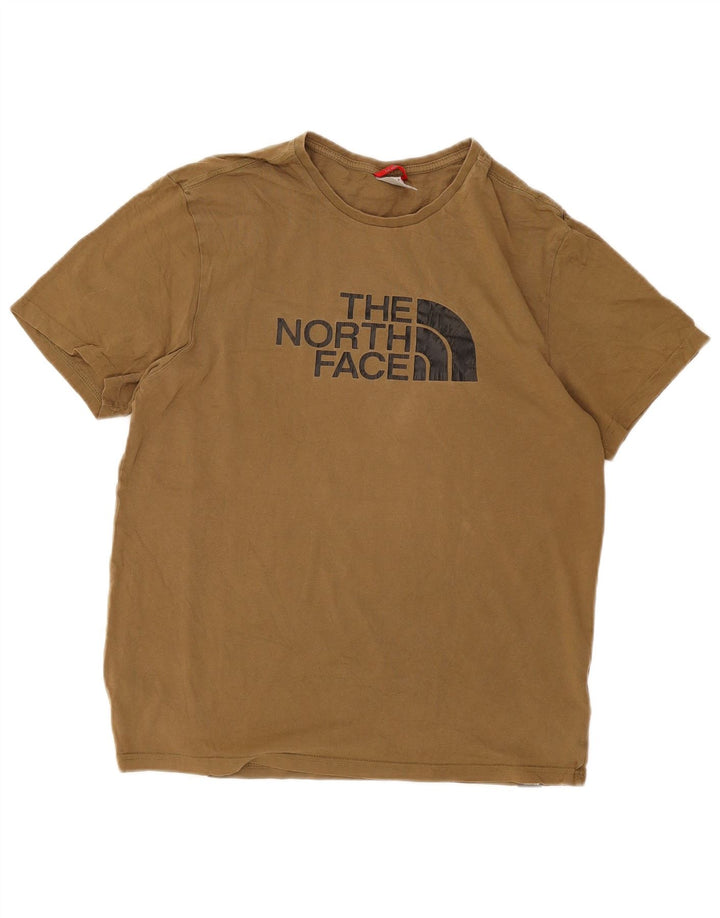 The North Face Mens Graphic T-Shirt Top Medium Khaki Cotton