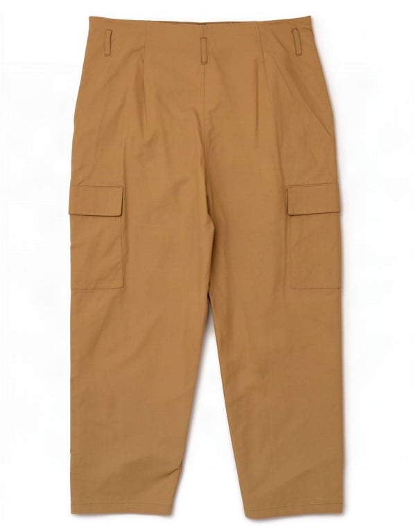 Zara Dame Højtaljede Cargo Bukser XL W32 L26 Beige Bomuld