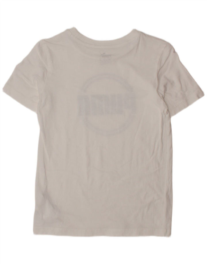 PUMA Boys Graphic T-Shirt Top 9-10 Years White Cotton