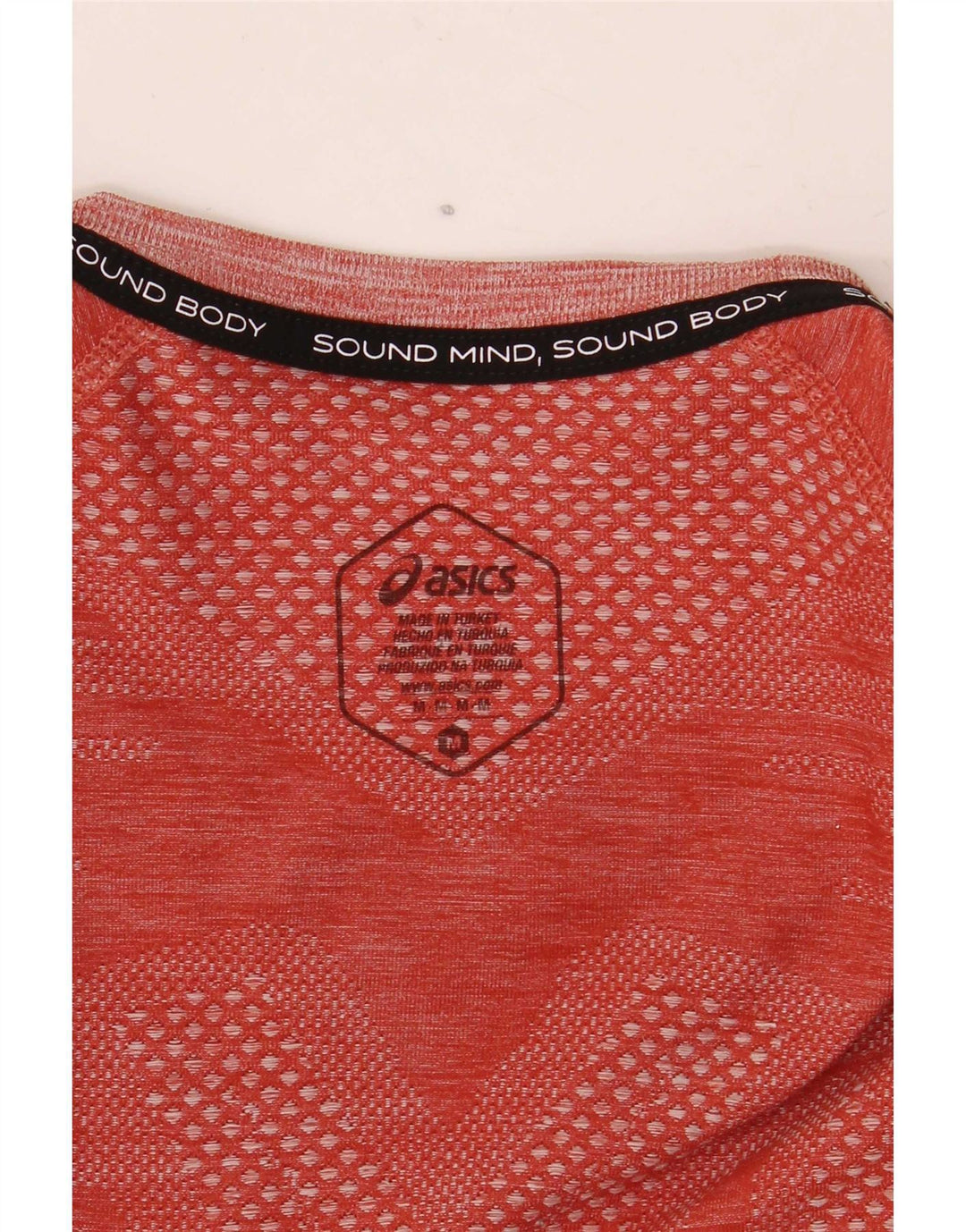Asics Mens T-Shirt Top Medium Red Colourblock