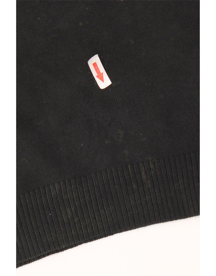 Zara Womens V-Neck Jumper Sweater UK 14 Large Black