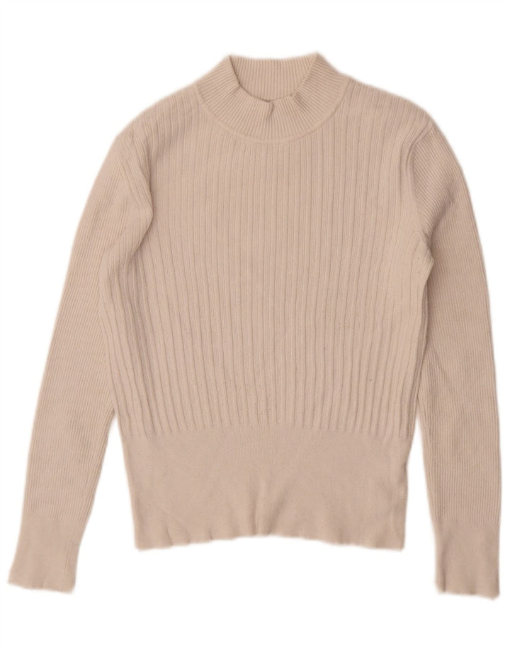 Marks & Spencer Damen Crop Rollkragenpullover Pullover UK 12 Mittelweiß
