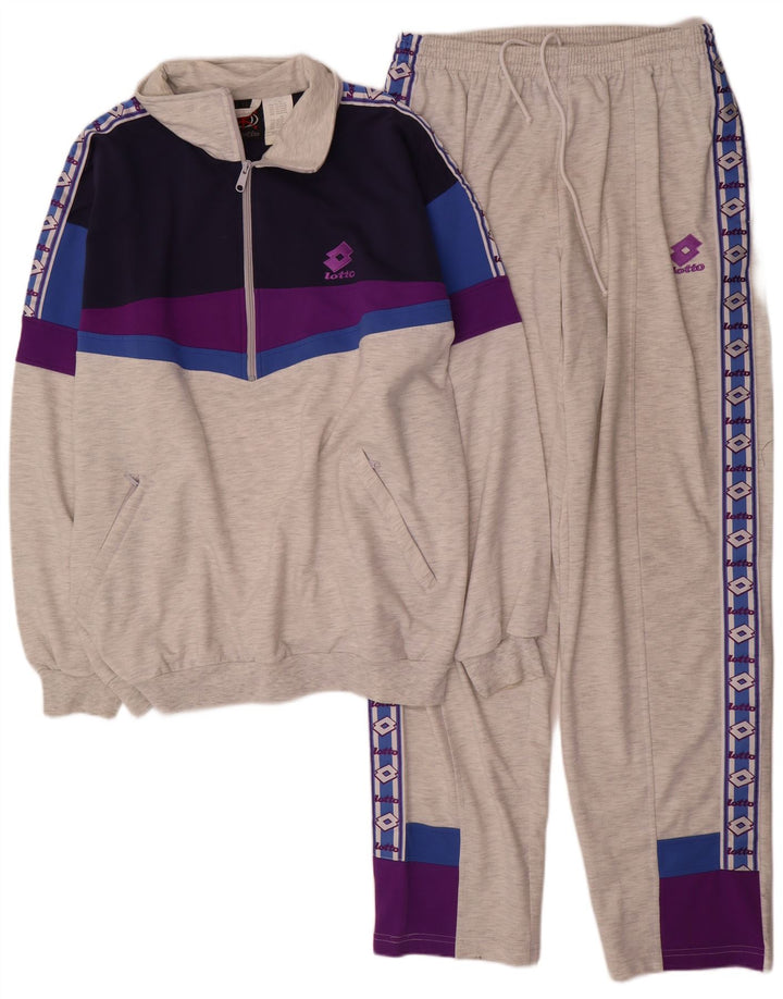 Lotto Survêtement complet graphique pour homme XL Gris Colorblock Polyester