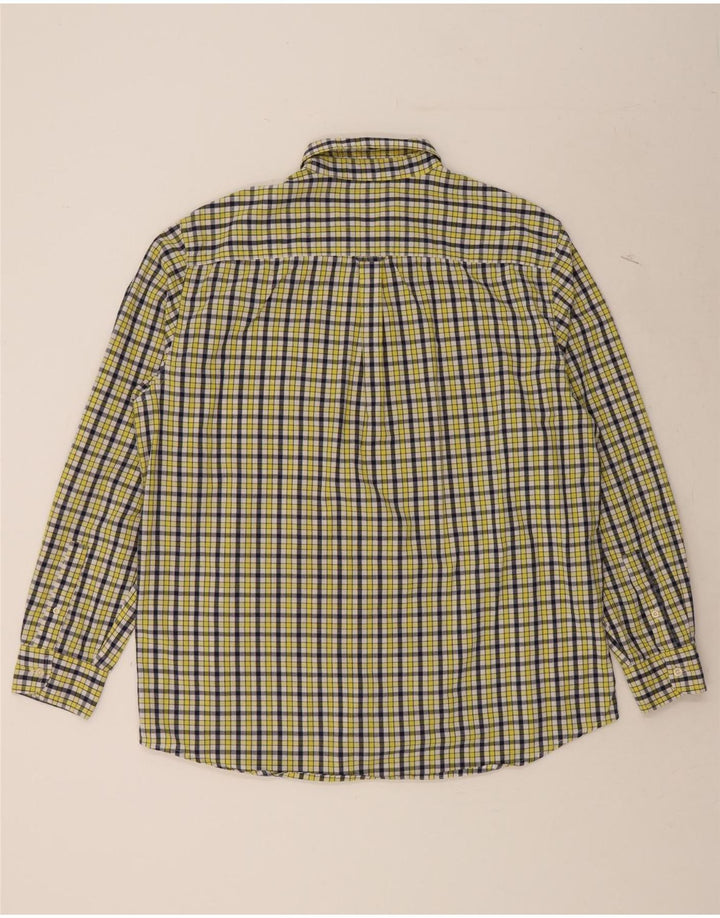 CHAPS Mens Easy Care Shirt XL Yellow Check Cotton Vintage Chaps and Second-Hand Chaps from Messina Hembry 