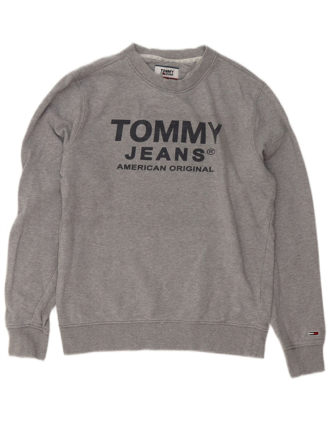 Tommy Hilfiger Mens Graphic Sweatshirt Jumper Small Grey Cotton