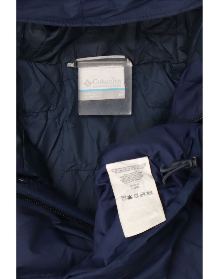 Columbia Regnjakke med hætte til mænd UK 38 Medium Navy Blue Nylon