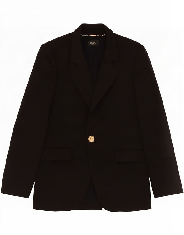 Liu Jo Chaqueta tipo blazer con 1 botón para mujer IT 40 Small Black Poliéster