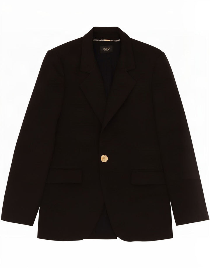 Liu Jo Womens 1 Button Blazer Jacket IT 40 Small Black Polyester