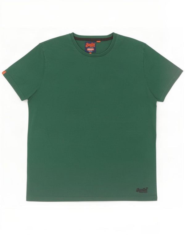 Superdry Herren T-Shirt Top 2XL Grüne Baumwolle