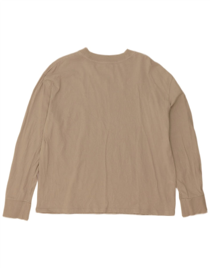 Zara Womens Oversized Top Long Sleeve UK 10 Small Beige