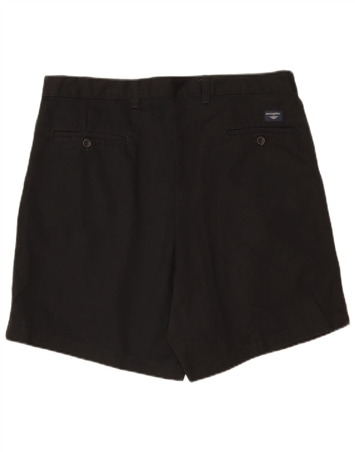 DOCKERS Mens Pegged Chino Shorts W36 Large  Black Cotton
