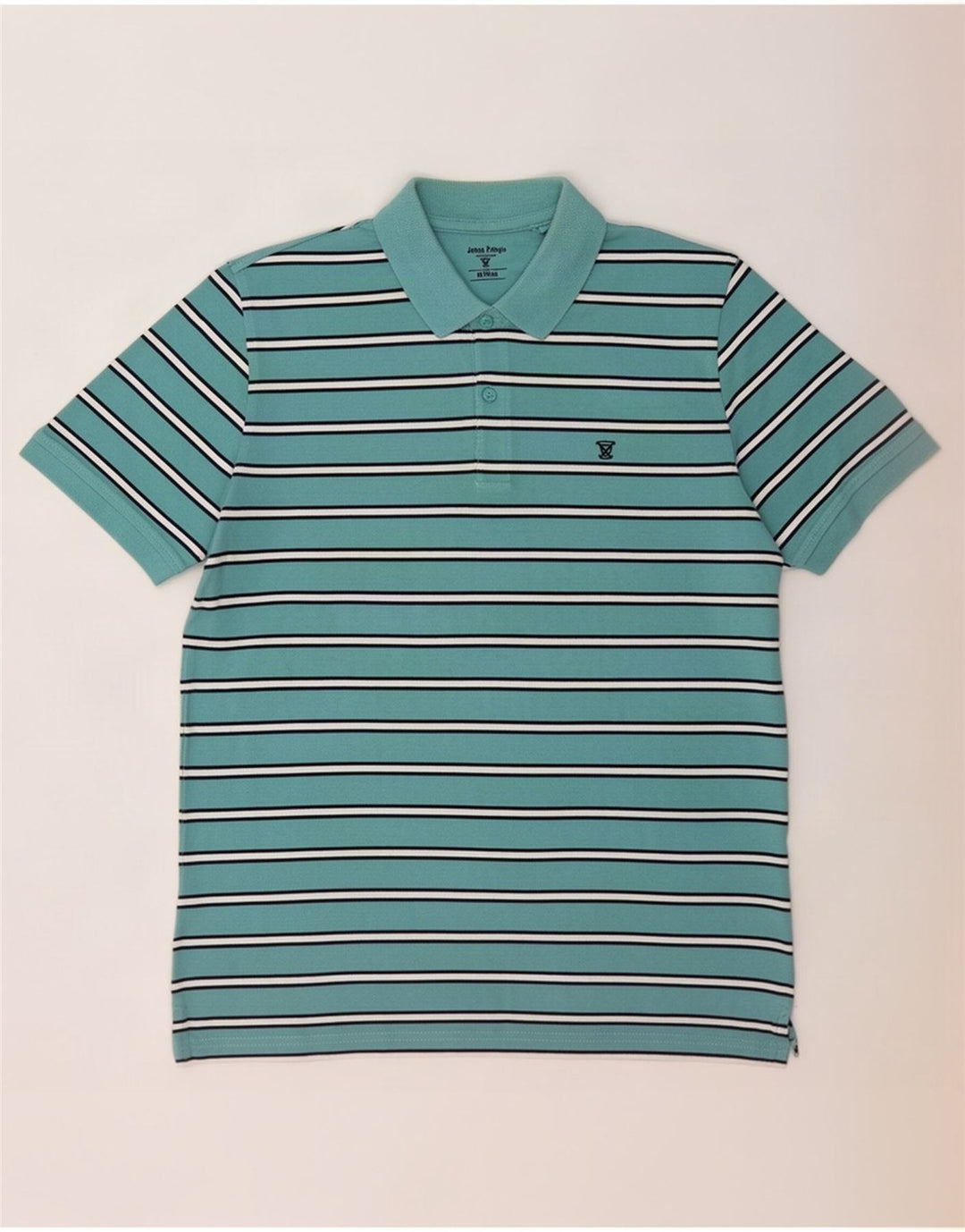 Polo da uomo James Pringle in cotone a righe blu medio