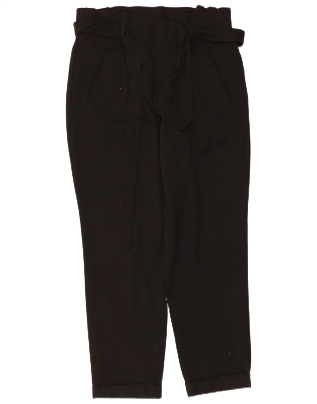 Zara Womens Tapered Cropped Trousers Medium W28 L25 Black
