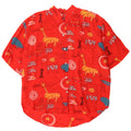 Vintage Womens Graphic Short Sleeve Shirt Blouse EU 40 Medium Red Silk