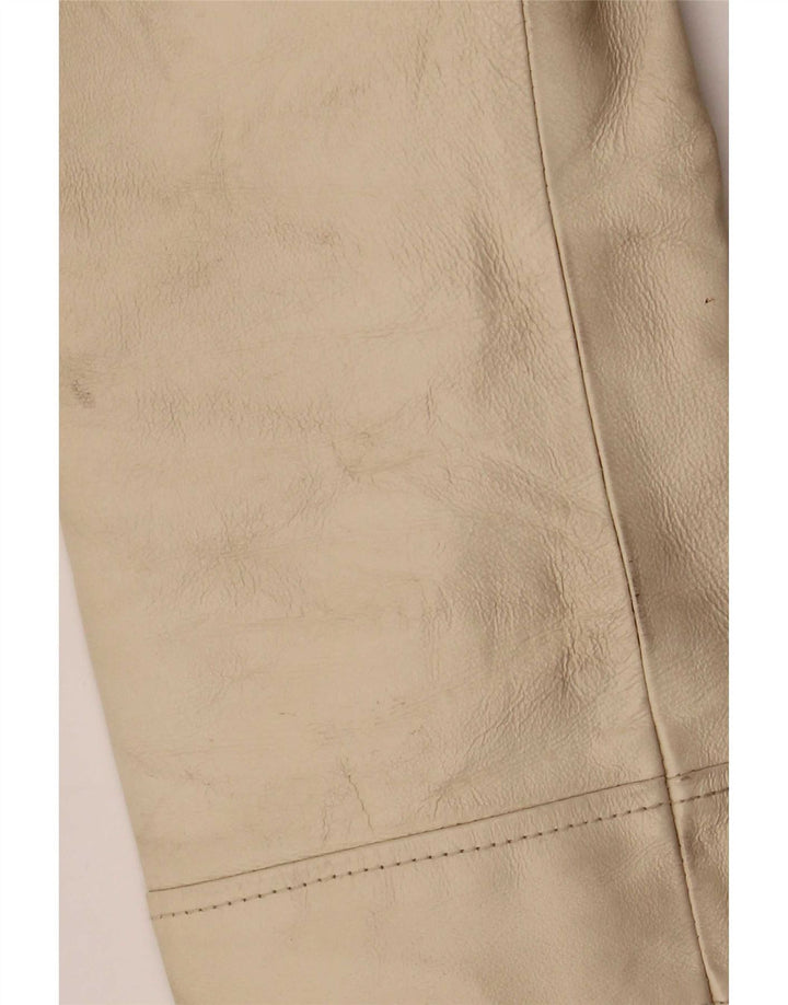 Conbipel Womens Leather Jacket IT 42 Medium Beige