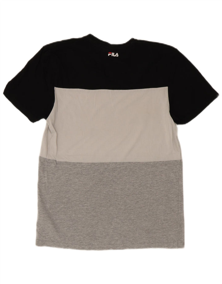 Fila Mens Graphic T-Shirt Top Small Multicoloured Colourblock Cotton