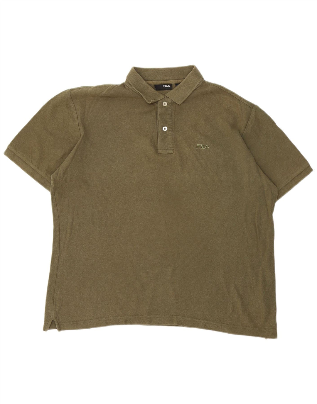 Tricou polo FILA pentru bărbați, bumbac kaki mediu