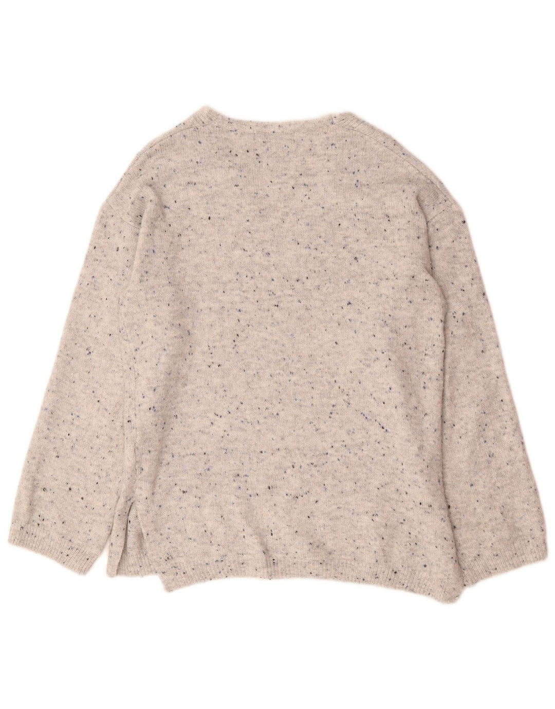 Marks & Spencer Womens V-Neck Jumper Sweater UK 10 Small Grey Flecked