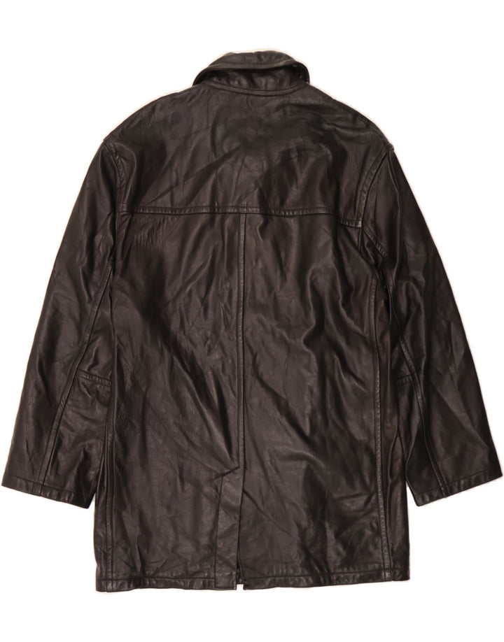MARCO BALDASSARI Womens Oversized Leather Coat UK 18 XL Black Vintage Marco Baldassari and Second-Hand Marco Baldassari from Messina Hembry 
