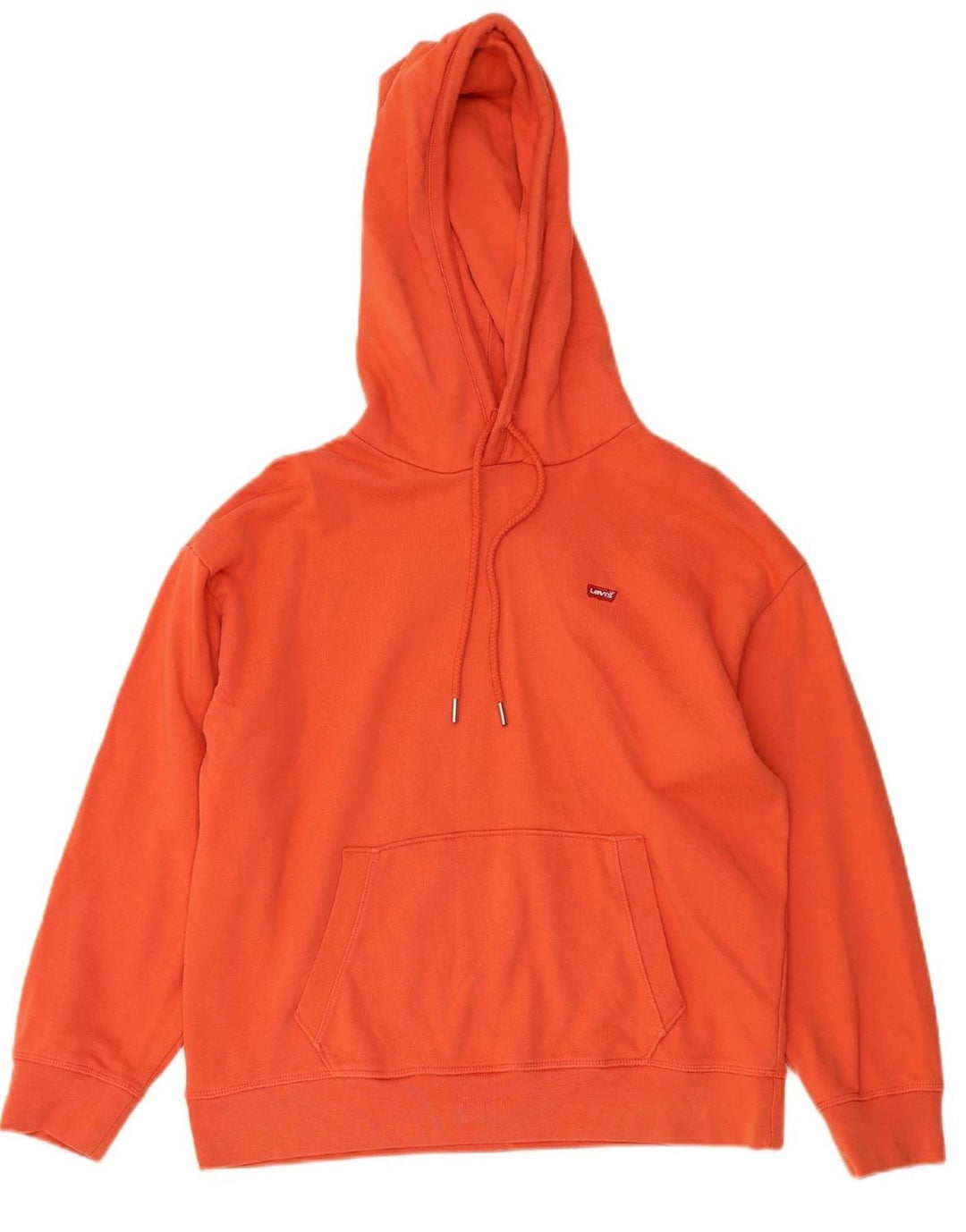 LEVI'S Womens Hoodie Jumper UK 14 Medium Red Cotton