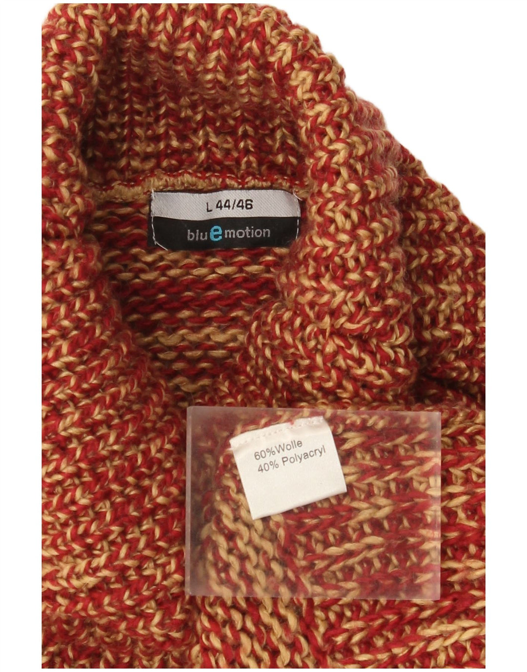 Blue Motion Dame Roll Neck Jumper Sweater UK 16 Large Red Flecked