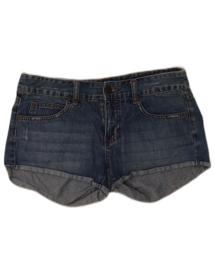 Billabong Damen Distressed Denim Shorts W28 Mittelblaue Baumwolle
