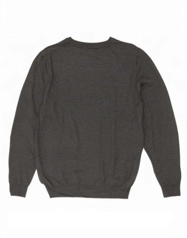 Zara Womens Crew Neck Jumper Sweater UK 14 Medium Grey Viscose