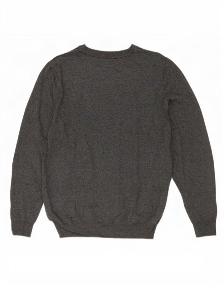 Zara Womens Crew Neck Jumper Sweater UK 14 Medium Grey Viscose