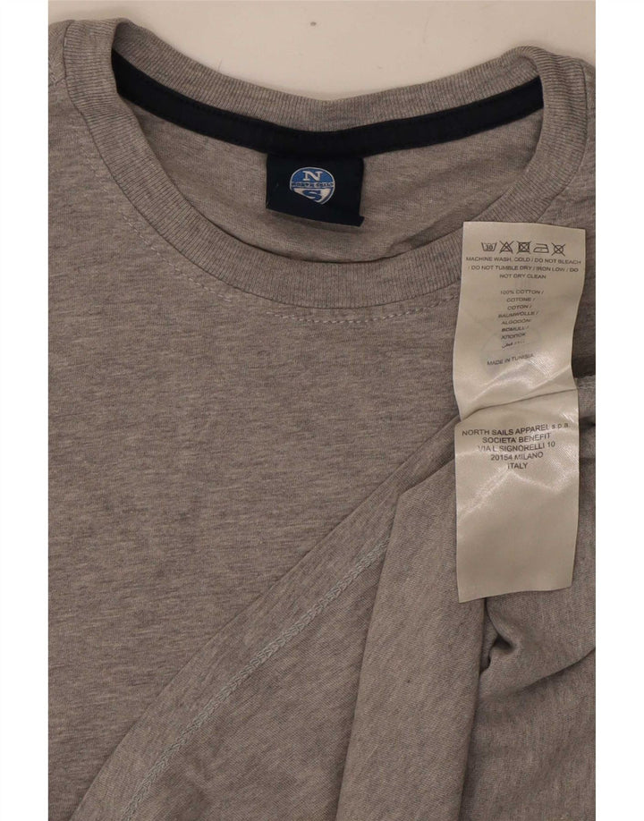 North Sails Mens T-Shirt Top Medium Grey Flecked Cotton