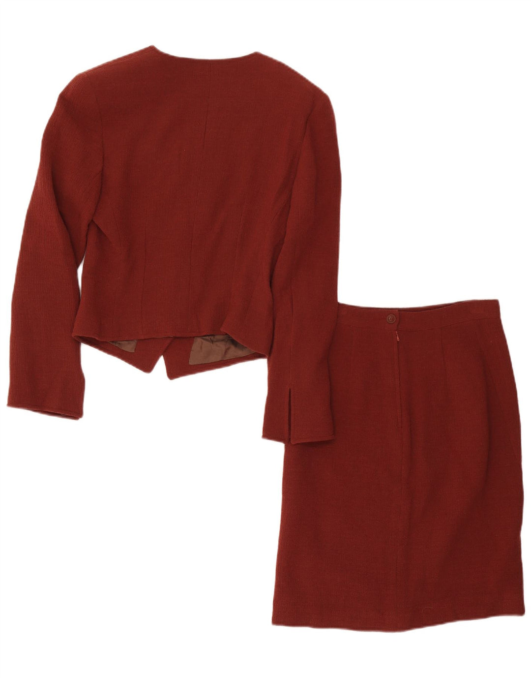 Ungaro Womens 5 Button 2 Piece Skirt Set IT 40 Small W28 Maroon Wool