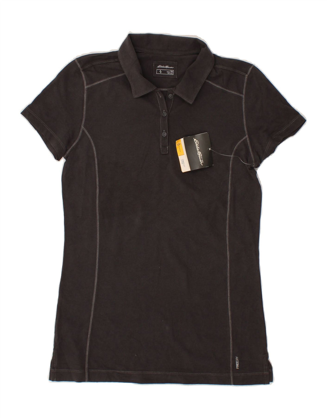 EDDIE BAUER Womens Polo Shirt UK 12 Medium Black Cotton Vintage Eddie Bauer and Second-Hand Eddie Bauer from Messina Hembry 