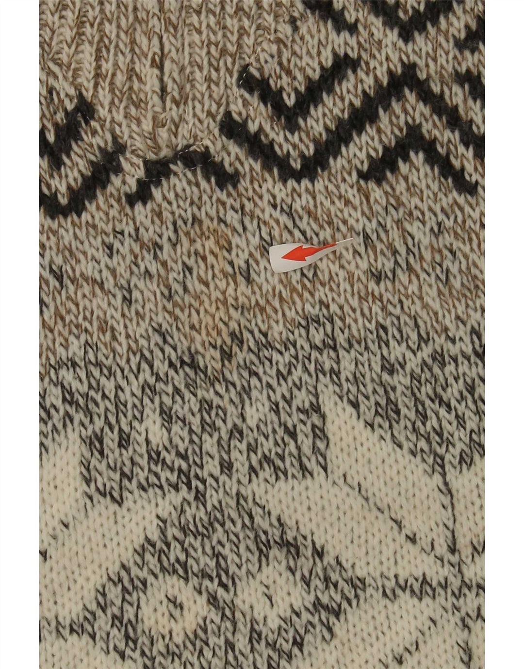 C&A Mens Canda Zip Neck Jumper Sweater Medium Beige Fair Isle Acrylic