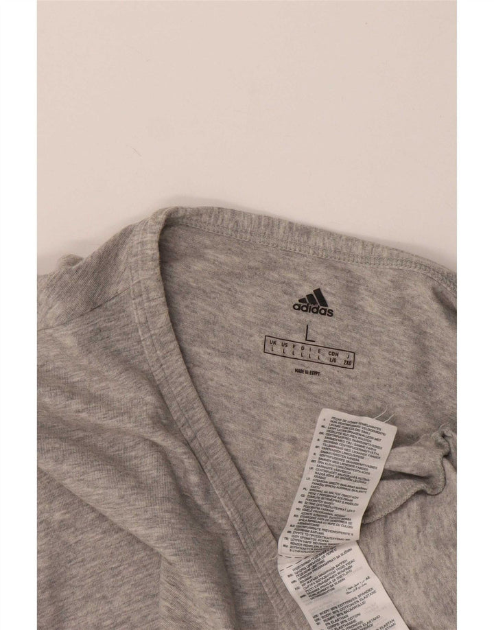 Adidas Mens T-Shirt Top Large Grey Cotton