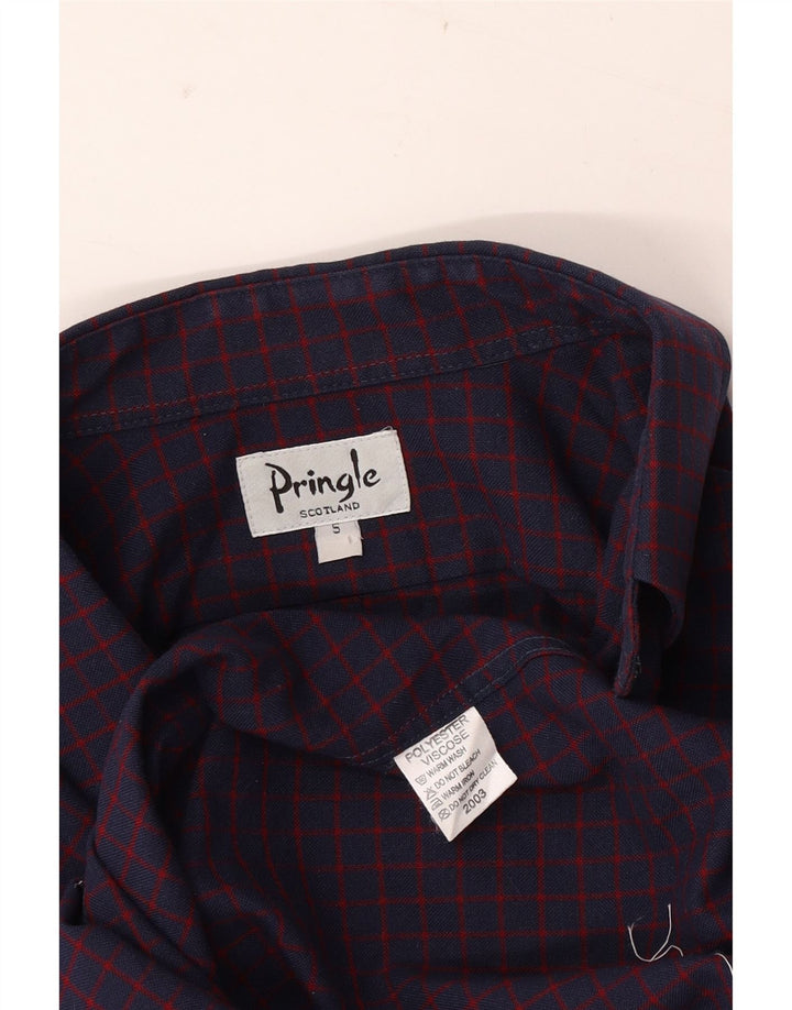 Camicia da uomo Pringle piccola in poliestere a quadretti viola