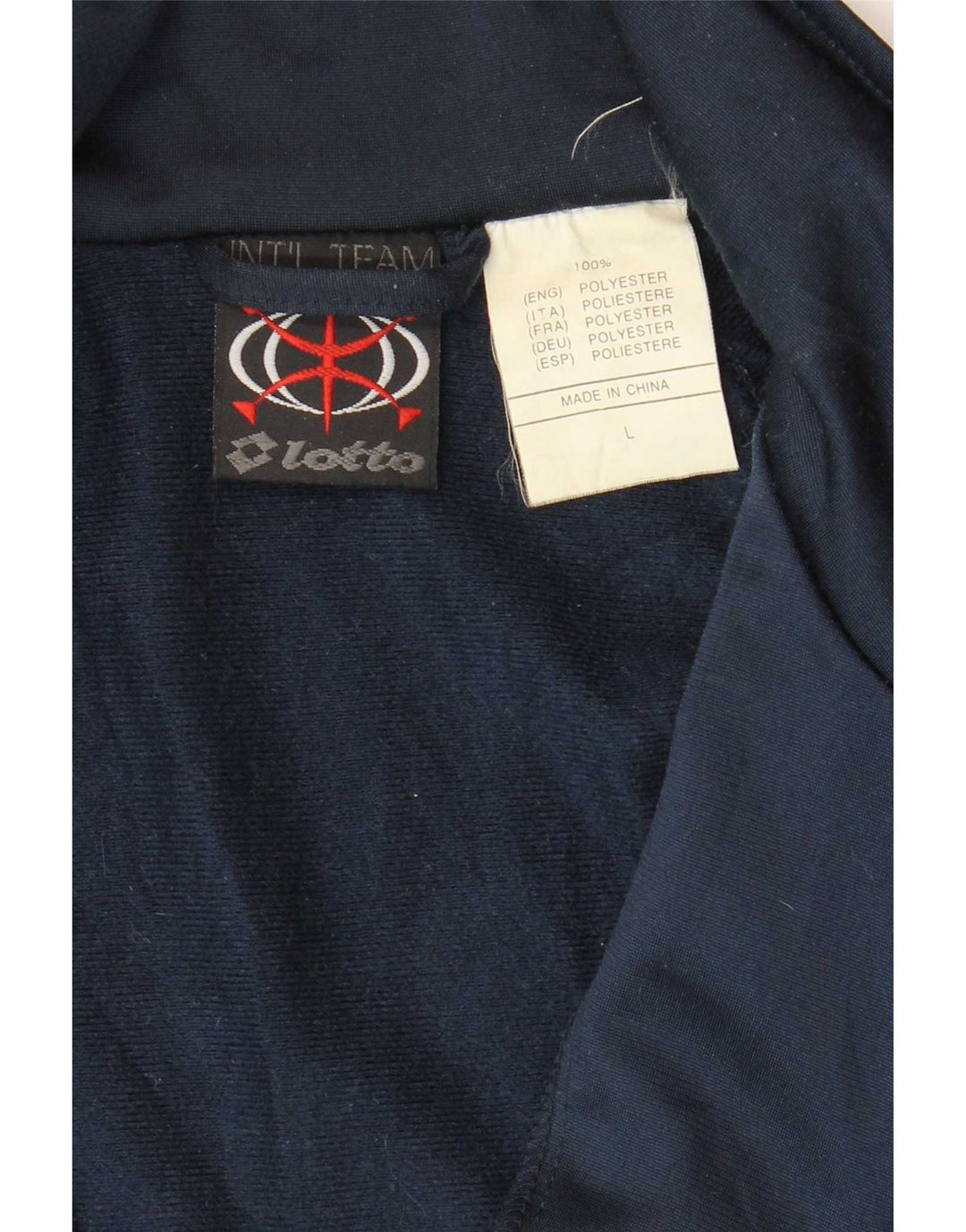 Lotto Mens Graphic Tracksuit Top Jacket Large Navy Blue Colourblock