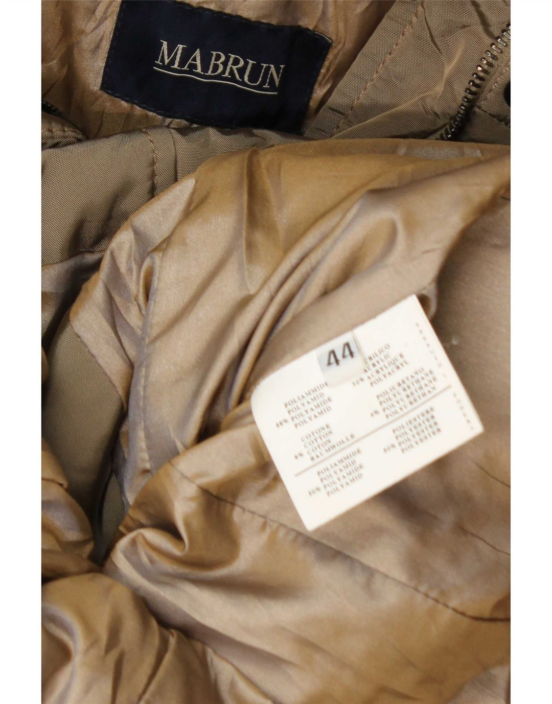 Mabrun γυναικείο μπουφάν με κουκούλα IT 44 Medium Beige Polyamide