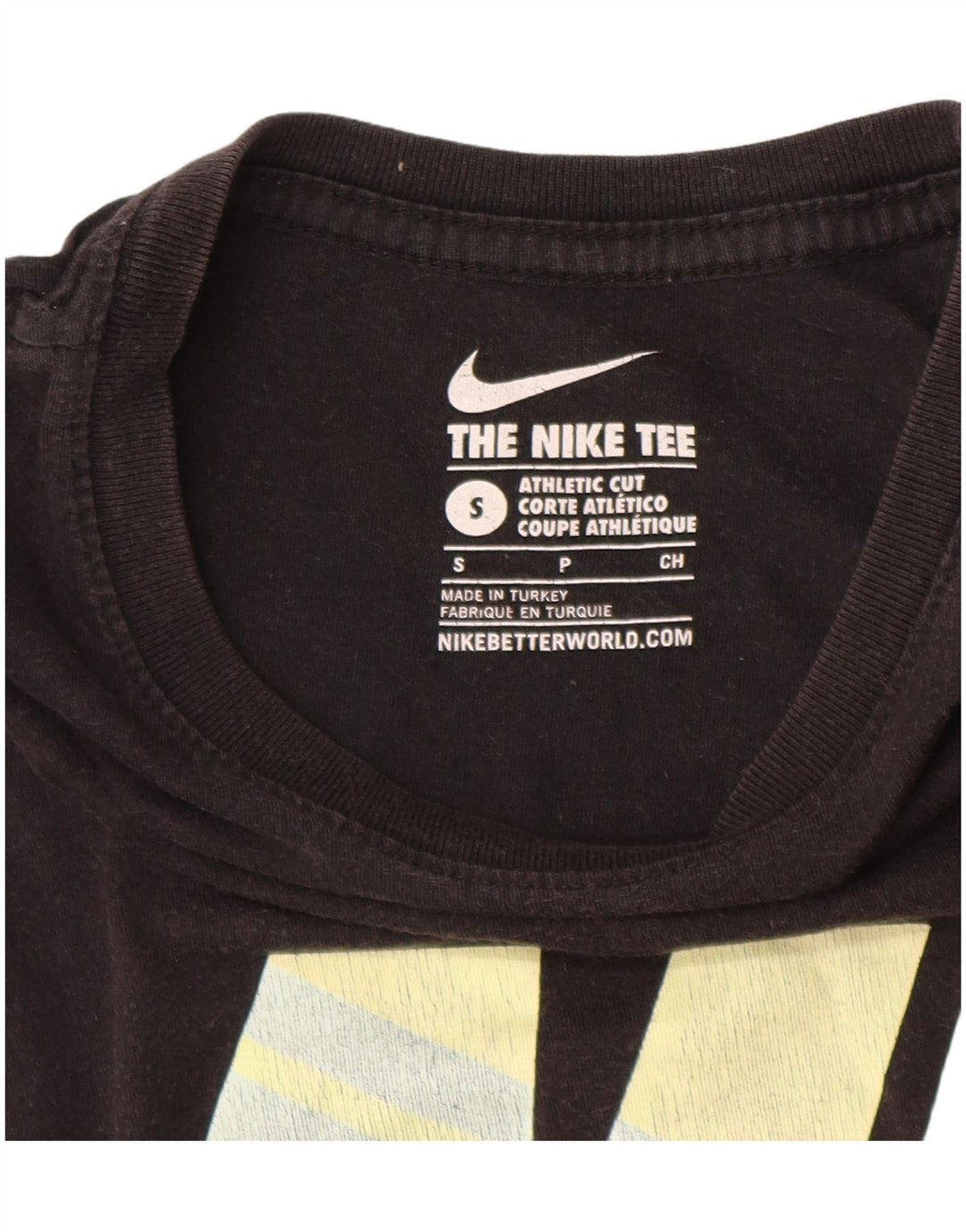 NIKE Mens Athletic Cut Graphic T-Shirt Top Small Black