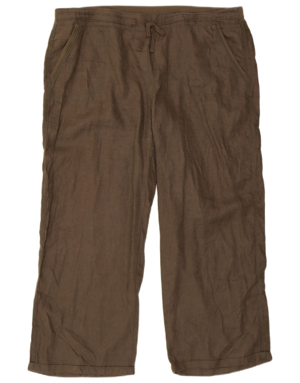 Marks & Spencer Womens Straight Casual Trousers UK 20 2XL W40 L28 Khaki