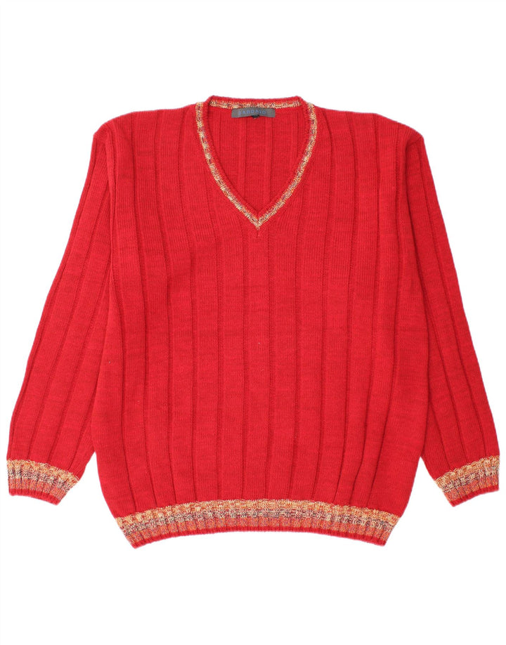 Dardano Herre V-hals sweater 2XL rød uld