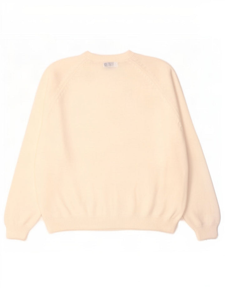 Essentials Mens Crew Neck Jumper Sweater 2XL White Cotton