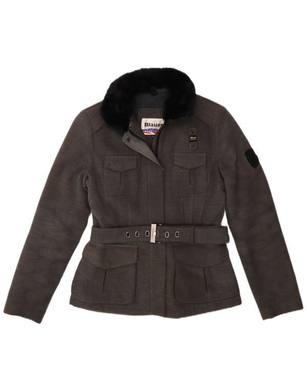 Blauer Dame Windbreaker Coat UK 16 Large Grå Polyester