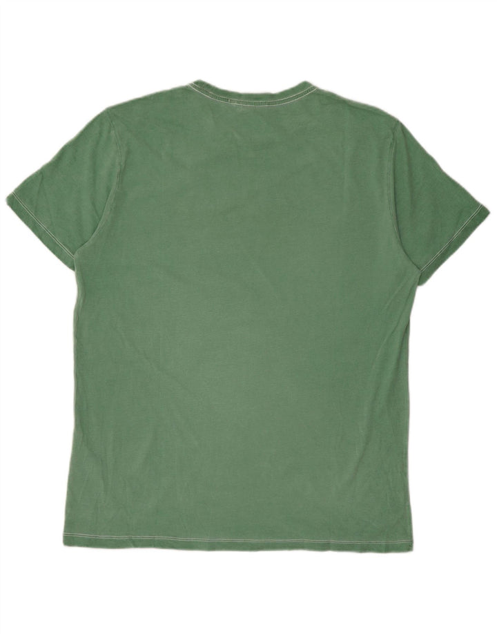 Gas Mens Graphic T-Shirt Top Medium Green Cotton