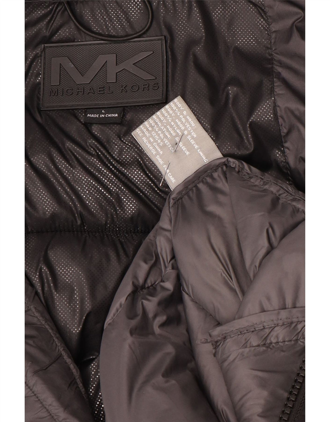 Michael Kors Herren-Mantel mit Kapuze, gepolstert, UK 40, Größe L, Schwarz, Polyester