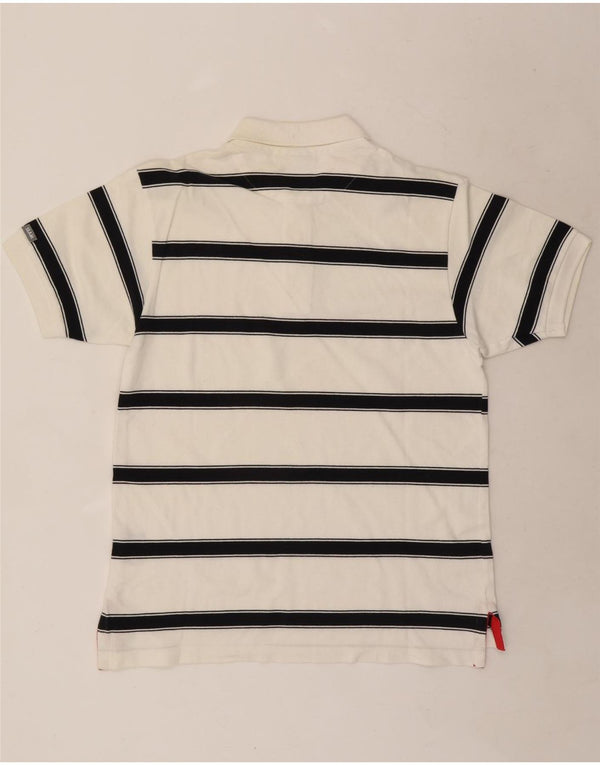 Polo da uomo Slam in cotone a righe bianche medie