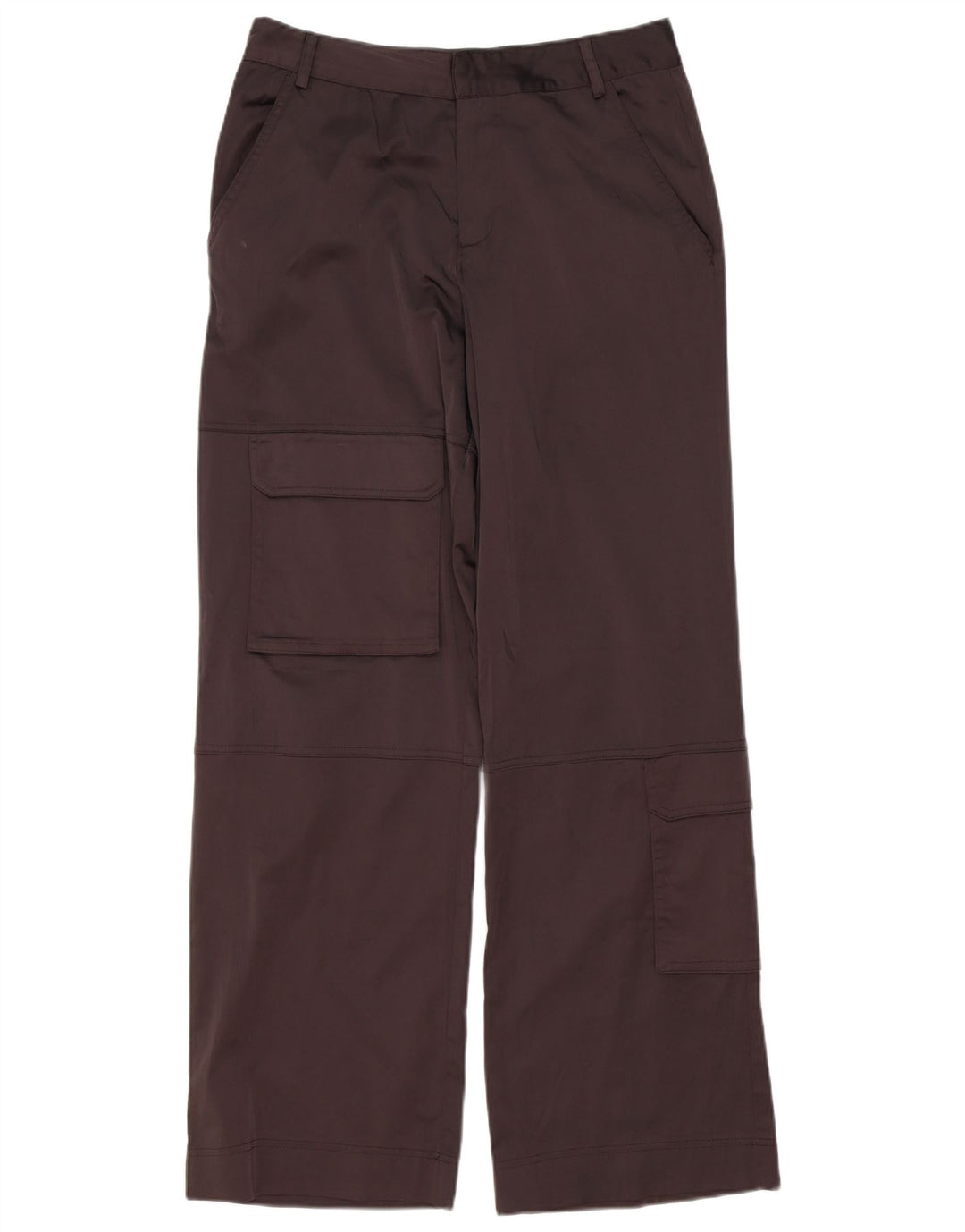 Zara Womens Wide Leg Cargo Trousers Medium W28 L32 Brown Polyester